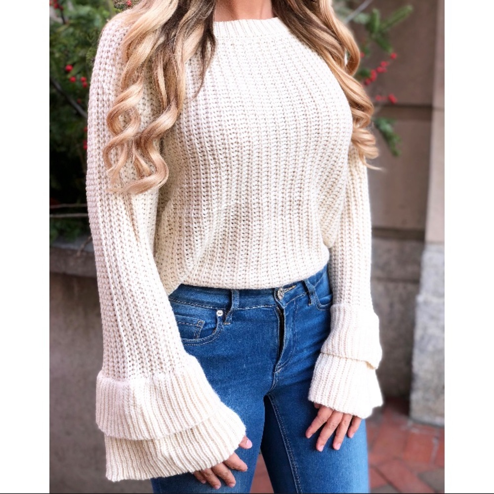 Ivory Bell Sleeve Sweater